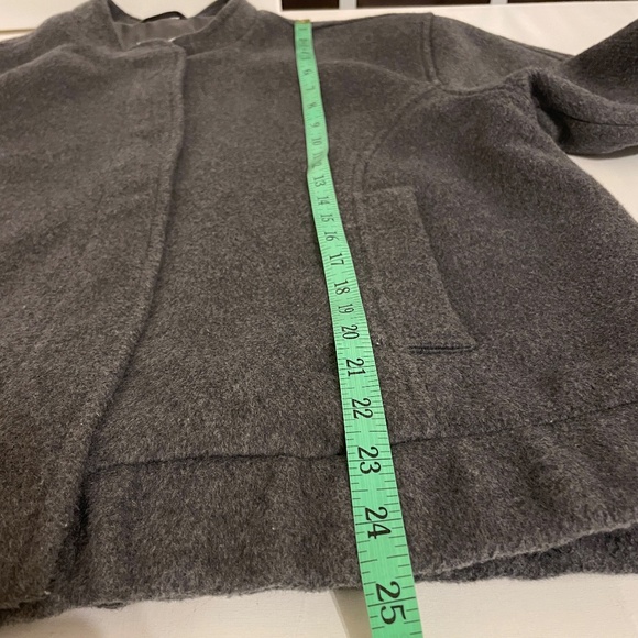 Abercrombie Fitch Gray Wool Blend Bomber Jacket Womens M Minimalist Streetwear - Picture 8 of 9